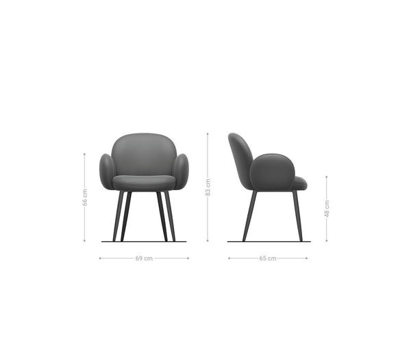 Dining Chair Nube Microfiber Anthracite Vintage 4 Legs Base Silver Pocket Springs