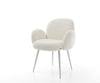 Dining Chair Nube Bouclé White 4 Legs Base Silver Pocket Springs