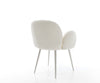 Dining Chair Nube Bouclé White 4 Legs Base Silver Pocket Springs