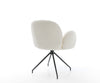 Dining Chair Nube Bouclé White Cross Conical Base Black 180° Swivel Pocket Springs