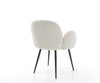 Dining Chair Nube Bouclé White 4 Legs Base Black Pocket Springs