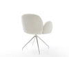 Dining Chair Nube Bouclé White Cross Conical Base Silver 180° Swivel Pocket Springs