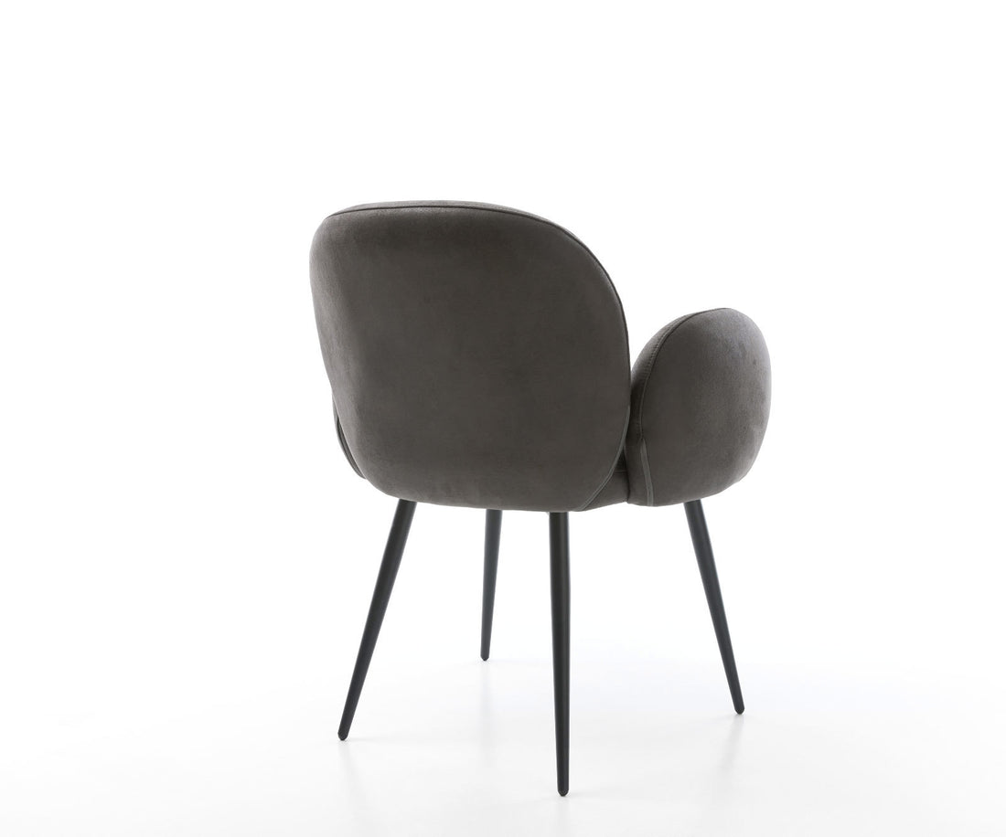 Dining Chair Nube Microfiber Anthracite Vintage 4 Legs Base Black Pocket Springs