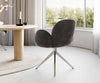 Dining Chair Nube Microfiber Anthracite Vintage Cross Base 360° Swivel Silver Pocket Springs