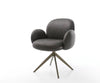 Dining Chair Nube Microfiber Anthracite Vintage Cross Base 360° Swivel Titanium Pocket Springs