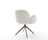 Dining Chair Nube Bouclé White Cross Base 360° Swivel Titanium Pocket Springs