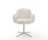 Dining Chair Nube Bouclé White Star Base 360° Swivel Silver Pocket Springs