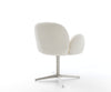 Dining Chair Nube Bouclé White Star Base 360° Swivel Silver Pocket Springs