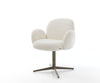 Dining Chair Nube Bouclé White Star Base 360° Swivel Titanium Pocket Springs