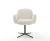 Dining Chair Nube Bouclé White Star Base 360° Swivel Titanium Pocket Springs