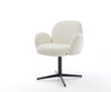 Dining Chair Nube Bouclé White Star Base 360° Swivel Black Pocket Springs