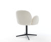 Dining Chair Nube Bouclé White Star Base 360° Swivel Black Pocket Springs