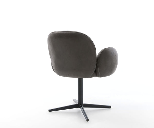 Dining Chair Nube Microfiber Anthracite Vintage Star Base 360° Swivel Black Pocket Springs