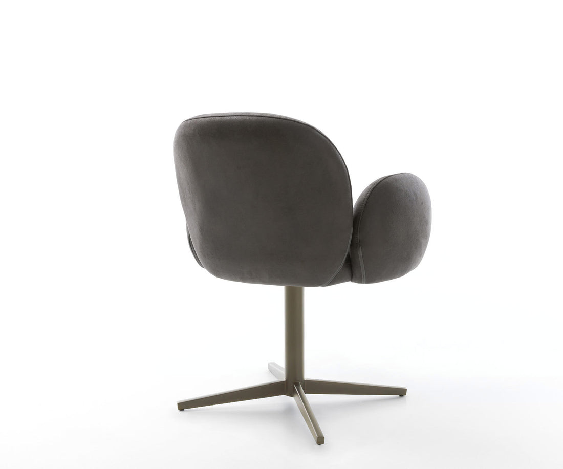 Dining Chair Nube Microfiber Anthracite Vintage Star Base 360° Swivel Titanium Pocket Springs