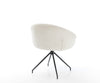 Dining Chair Vinka Bouclé White Cross Conical Base Black 180° Swivel Pocket Springs