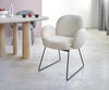 Dining Chair Nube Bouclé White Sled Base Black Pocket Springs