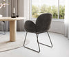 Dining Chair Nube Microfiber Anthracite Vintage Sled Base Black Pocket Springs