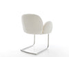 Dining Chair Nube Bouclé White Cantilever Round Base Silver Pocket Springs