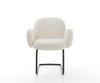 Dining Chair Nube Bouclé White Cantilever Round Base Black Pocket Springs