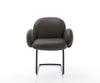 Dining Chair Nube Microfiber Anthracite Vintage Cantilever Round Base Black Pocket Springs