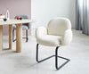 Dining Chair Nube Bouclé White Cantilever Flat Base Black Pocket Springs