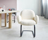 Dining Chair Nube Bouclé White Cantilever Flat Base Black Pocket Springs