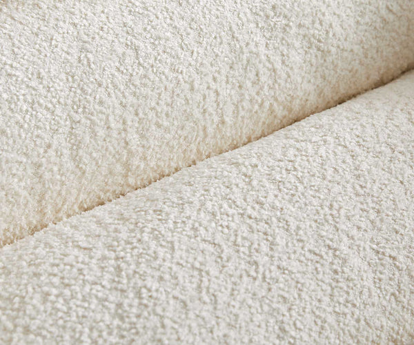 Dining Chair Nube Bouclé White Cantilever Flat Base Silver Pocket Springs