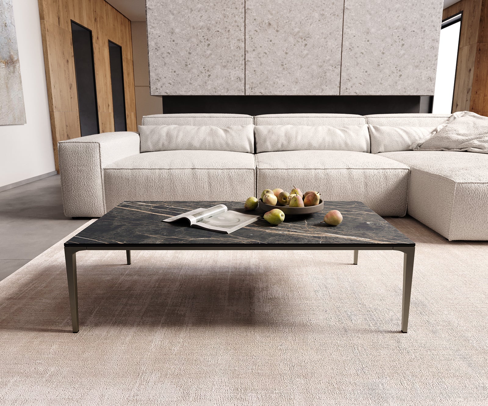 Rectangle Coffee Table Aurora Ceramic 110x60cm Brown