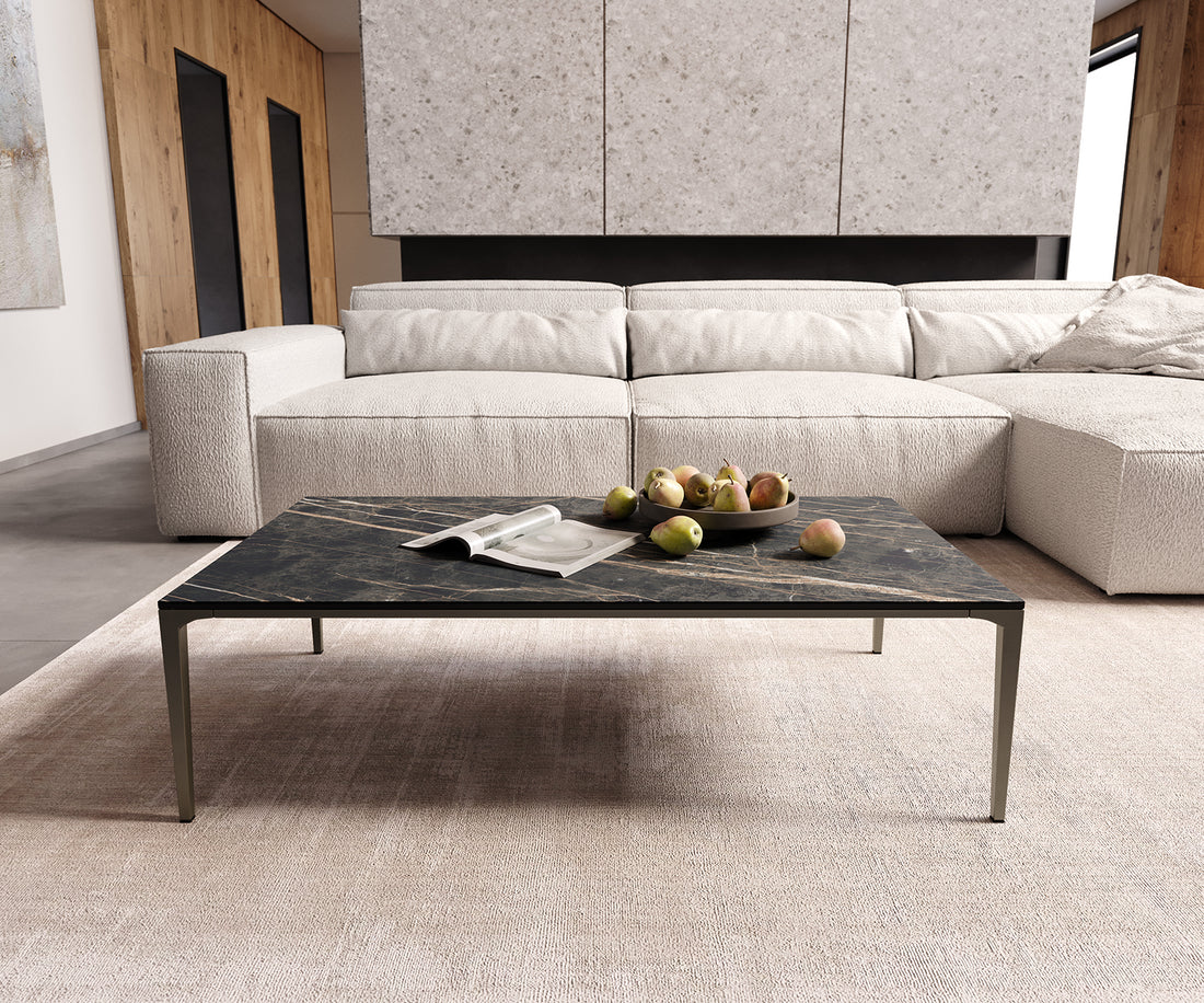 Rectangle Coffee Table Aurora Ceramic 110x60cm Brown