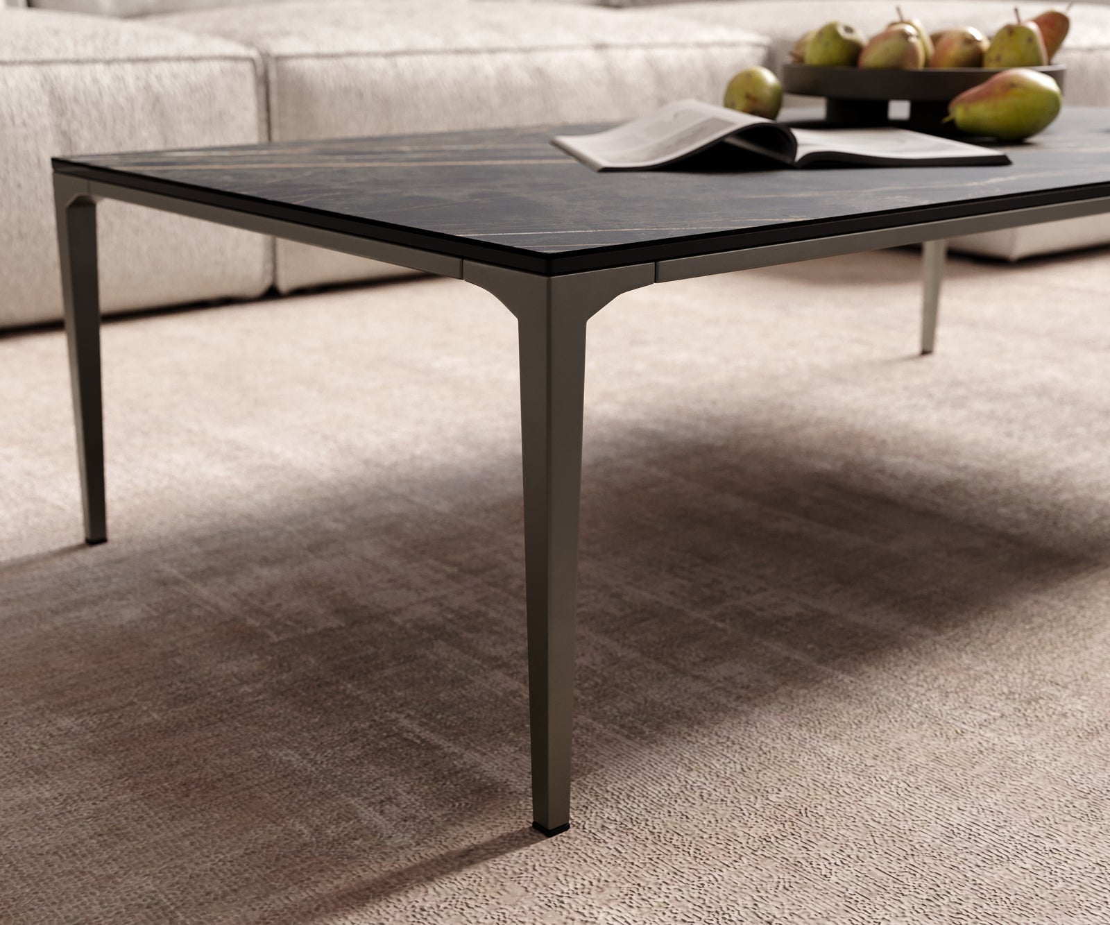 Rectangle Coffee Table Aurora Ceramic 110x60cm Brown