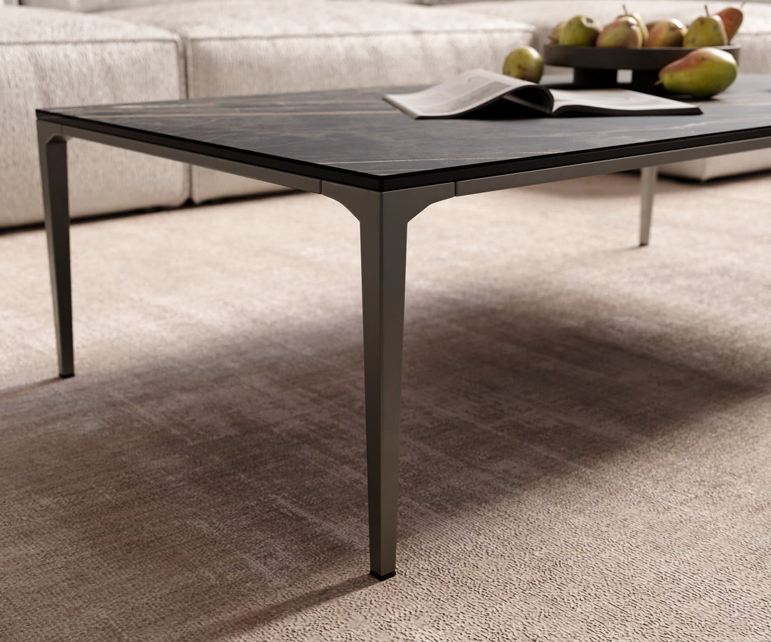 Rectangle Coffee Table Aurora Ceramic 110x60cm Brown