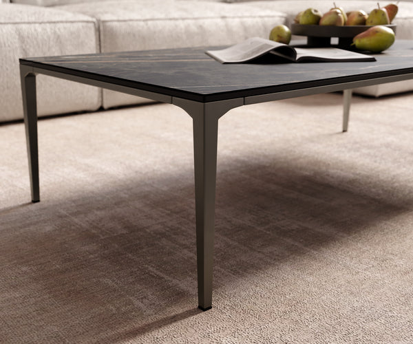 Rectangle Coffee Table Aurora Ceramic 110x60cm Brown