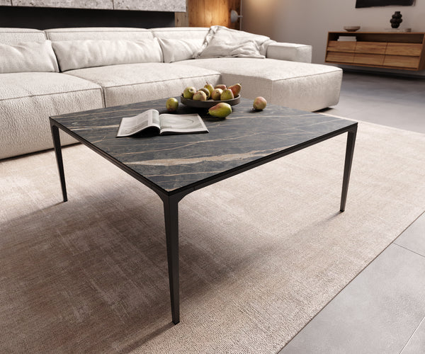 Square Coffee Table Aurora Ceramic 85cm Brown