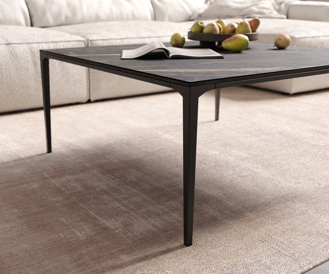 Square Coffee Table Aurora Ceramic 85cm Brown