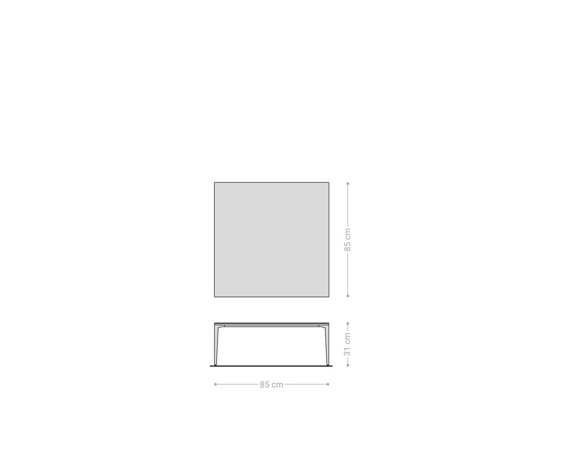 Square Coffee Table Aurora Ceramic 85cm Brown