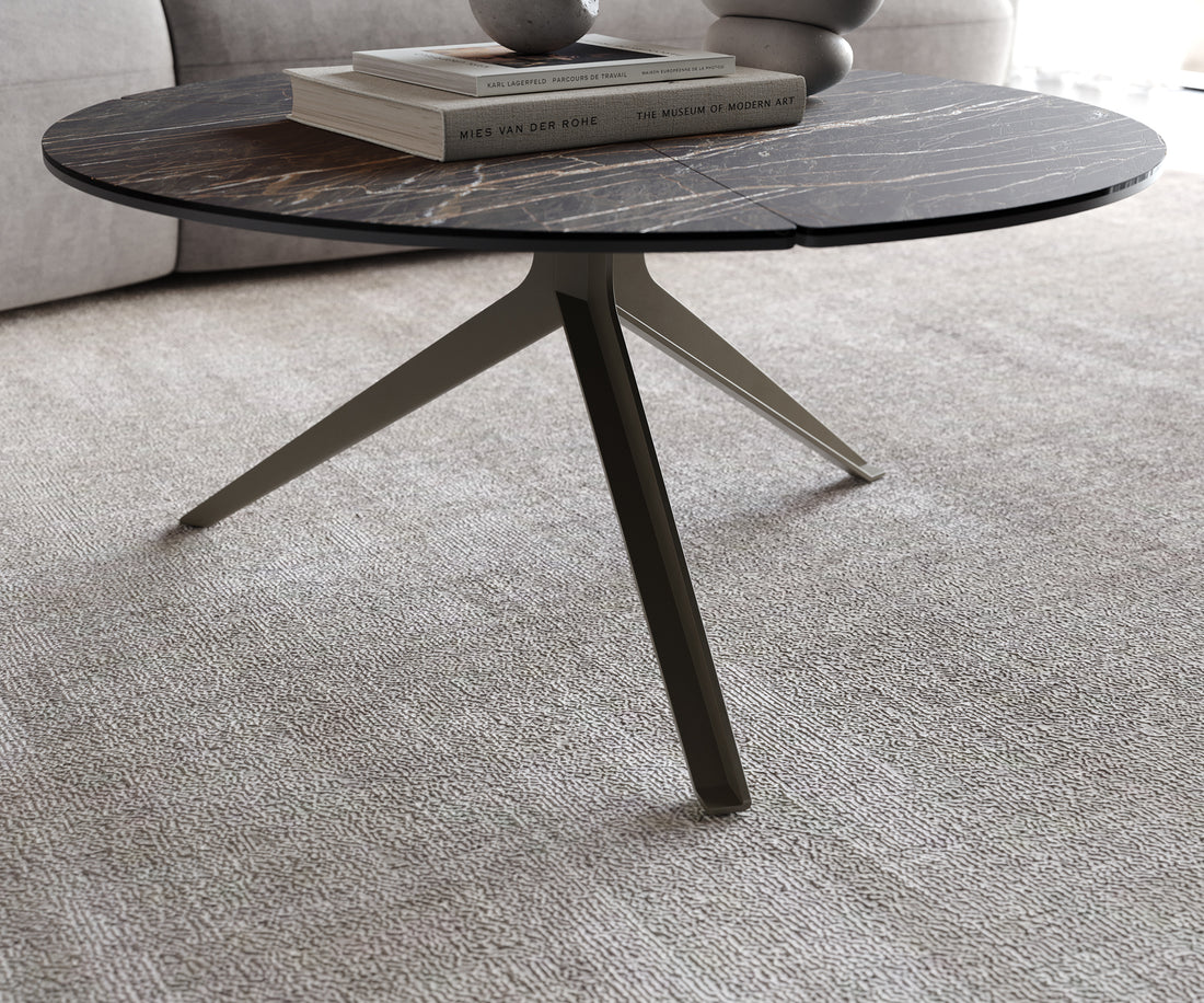 Round Coffee Table Aurora Ceramic 70cm Brown