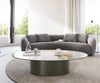Coffee Table Aurora Oval 150x90cm Ceramic Minas Melange Beige Frame Titanium