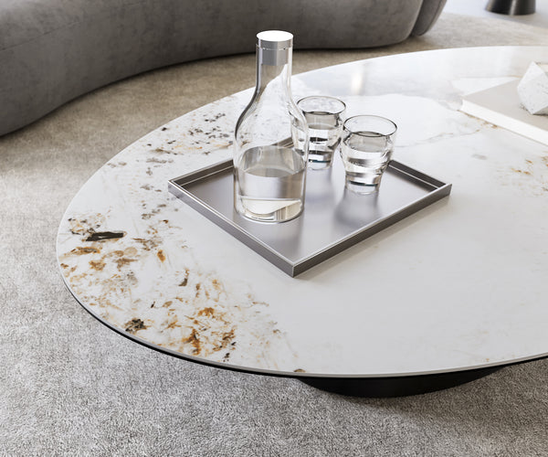 Coffee Table Aurora Oval Ceramic 150x90cm Beige