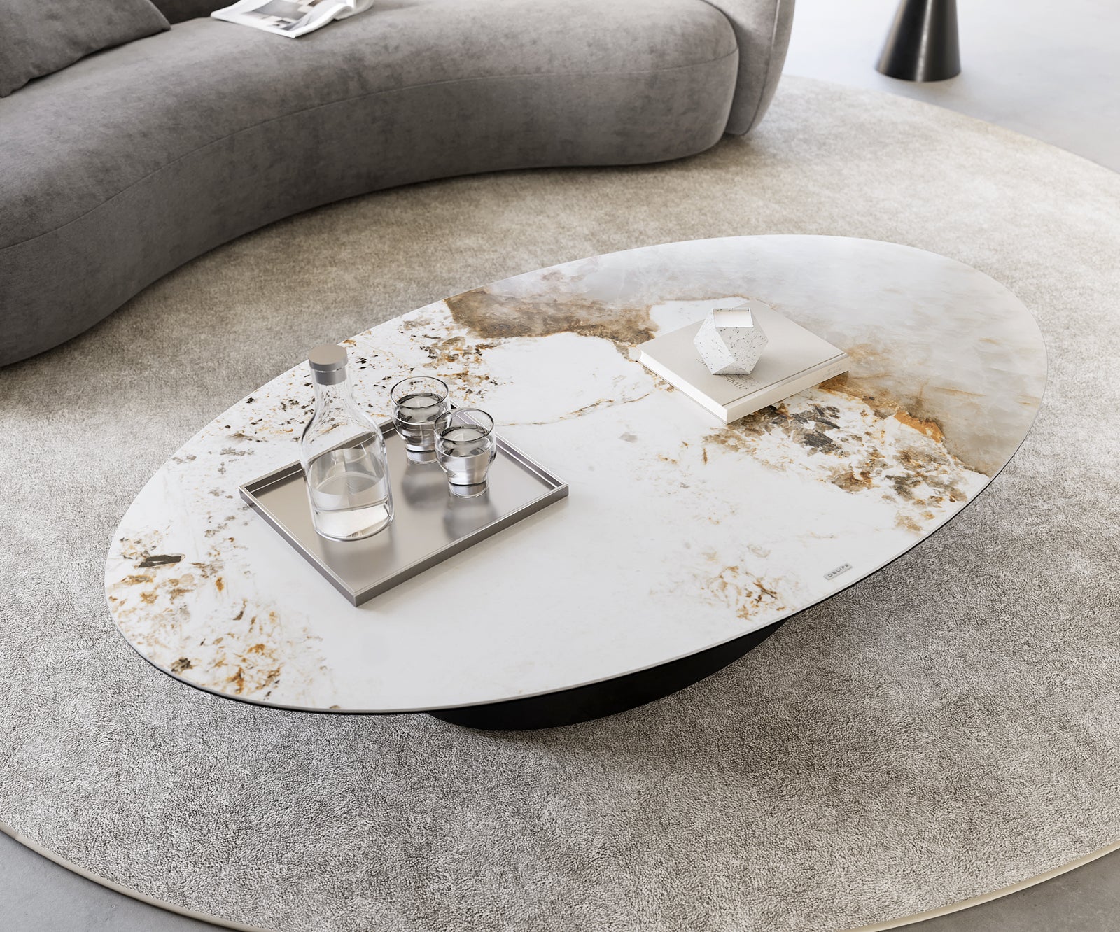 Coffee Table Aurora Oval Ceramic 150x90cm Beige
