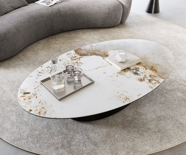 Coffee Table Aurora Oval Ceramic 150x90cm Beige
