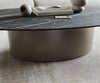 Coffee Table Aurora Oval 150x90cm Ceramic Noir Desir Brown Frame Titanium