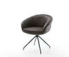 Dining Chair Vinka Microfiber Anthracite Vintage Cross Conical Base Black 180° Swivel Pocket Springs