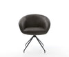 Dining Chair Vinka Microfiber Anthracite Vintage Cross Conical Base Black 180° Swivel Pocket Springs