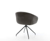 Dining Chair Vinka Microfiber Anthracite Vintage Cross Conical Base Black 180° Swivel Pocket Springs