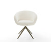 Dining Chair Vinka Bouclé White Cross Base 360° Swivel Titanium Pocket Springs