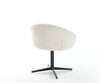 Dining Chair Vinka Bouclé White Star Base 360° Swivel Black Pocket Springs