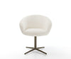 Dining Chair Vinka Bouclé White Star Base 360° Swivel Titanium Pocket Springs