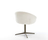 Dining Chair Vinka Bouclé White Star Base 360° Swivel Titanium Pocket Springs