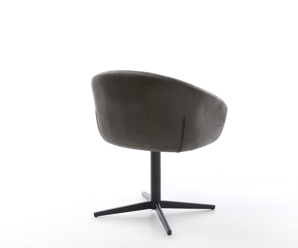 Dining Chair Vinka Microfiber Anthracite Vintage Star Base 360° Swivel Black Pocket Springs