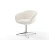 Dining Chair Vinka Bouclé White Star Base 360° Swivel Silver Pocket Springs